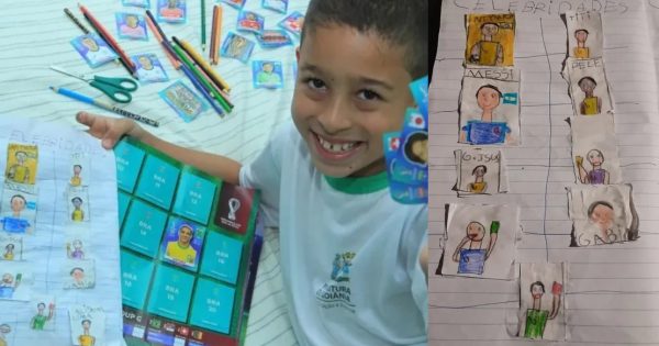 Pas d'argent pour acheter des autocollants : un enfant crée son propre album de footballeur