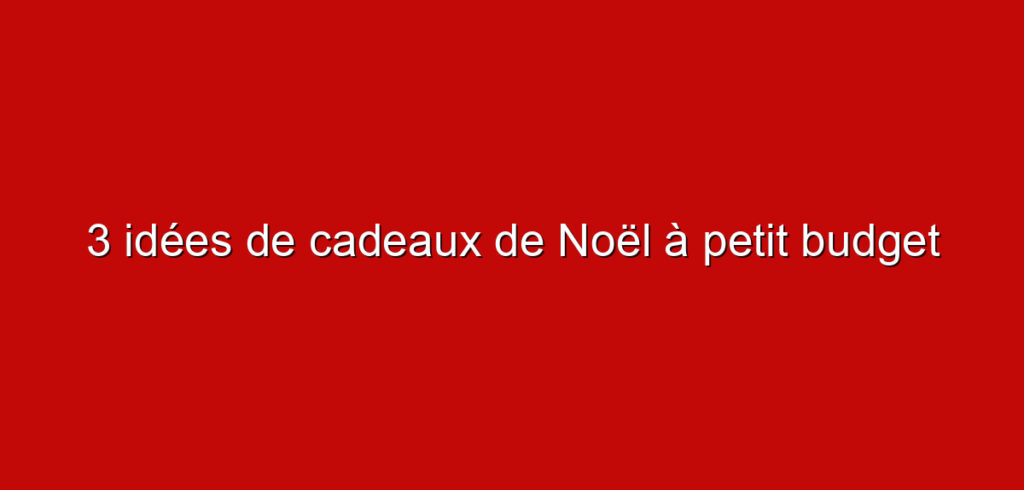 3 idées de cadeaux de Noël à petit budget