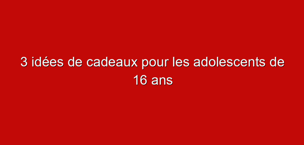 3 idées de cadeaux pour les adolescents de 16 ans