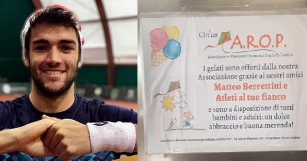 Le geste de Berrettini pour les enfants atteints de mucosite