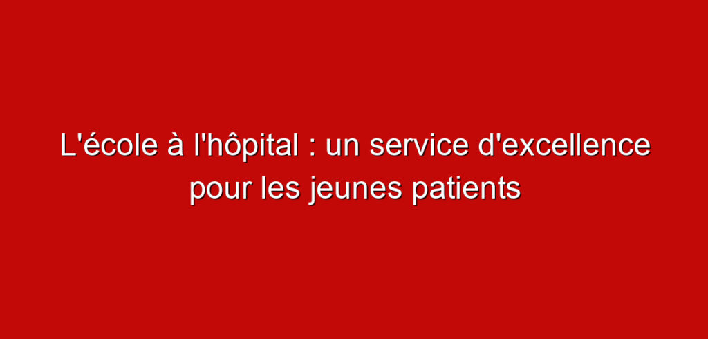 L’école à l’hôpital : un service d’excellence pour les jeunes patients