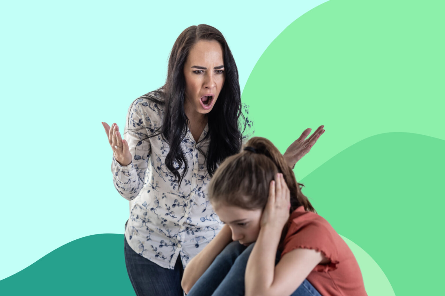 mom yelling at daughter who covers her ears