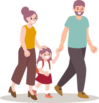 mom and dad walk with 2 year old in daycare for first time - Separation anxiety in preschoolers