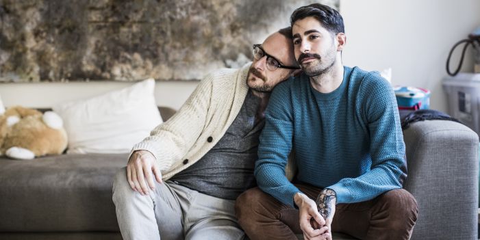 a male couple at home