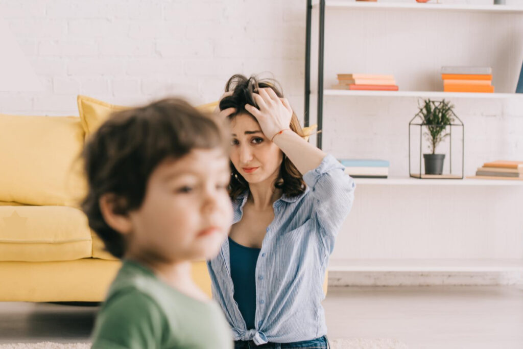 mother is tired and frustrated