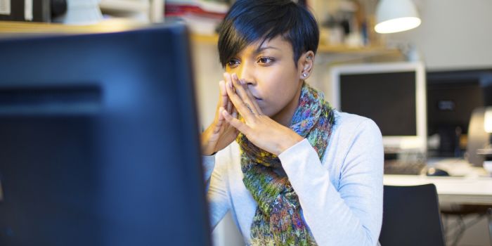 woman working on a computer
