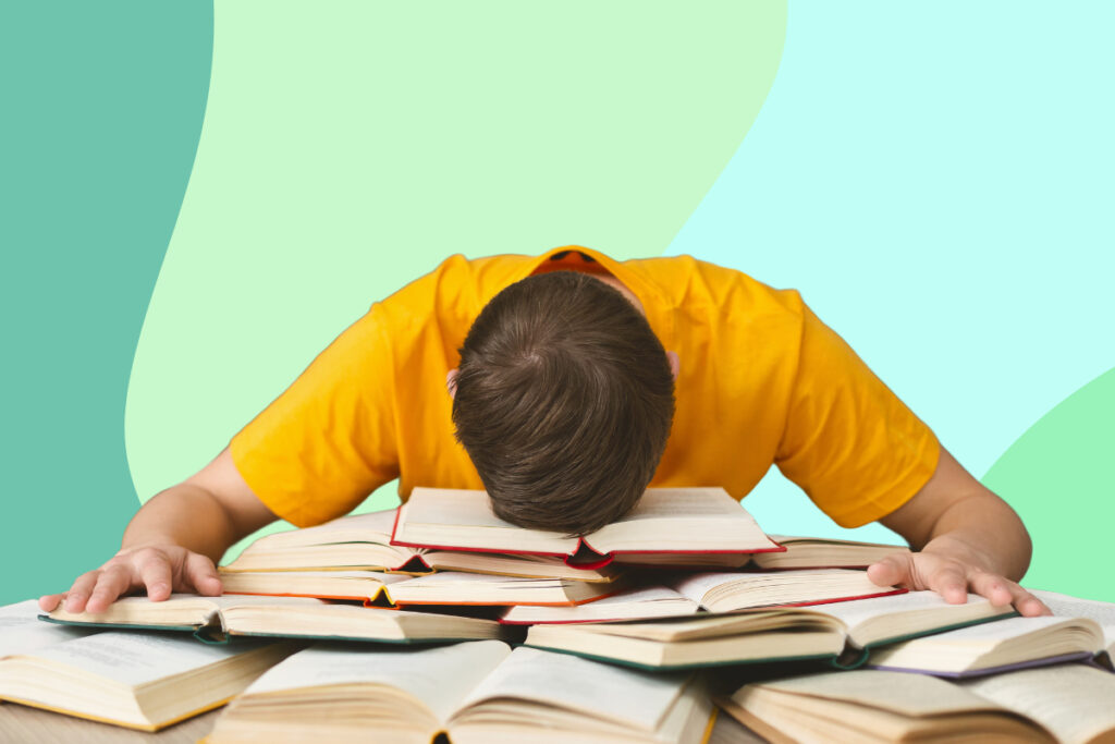 teenager tired of studying no goal