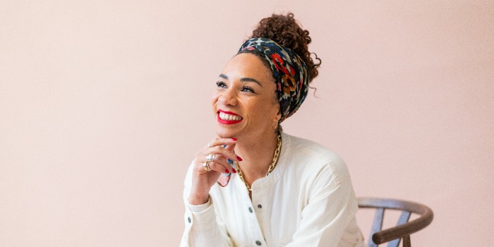 Michelle Ackerley sitting on a chair