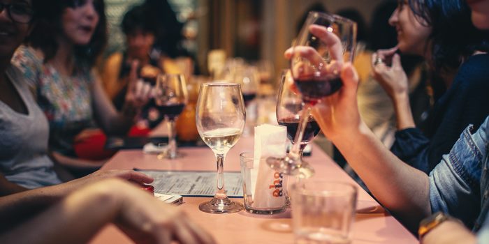 Friends drinking wine