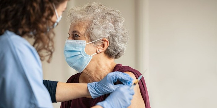 A person being vaccinated