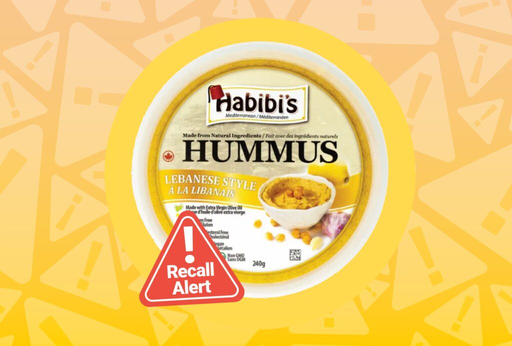 Le houmous est rappelé au Canada Le houmous est rappelé au Canada