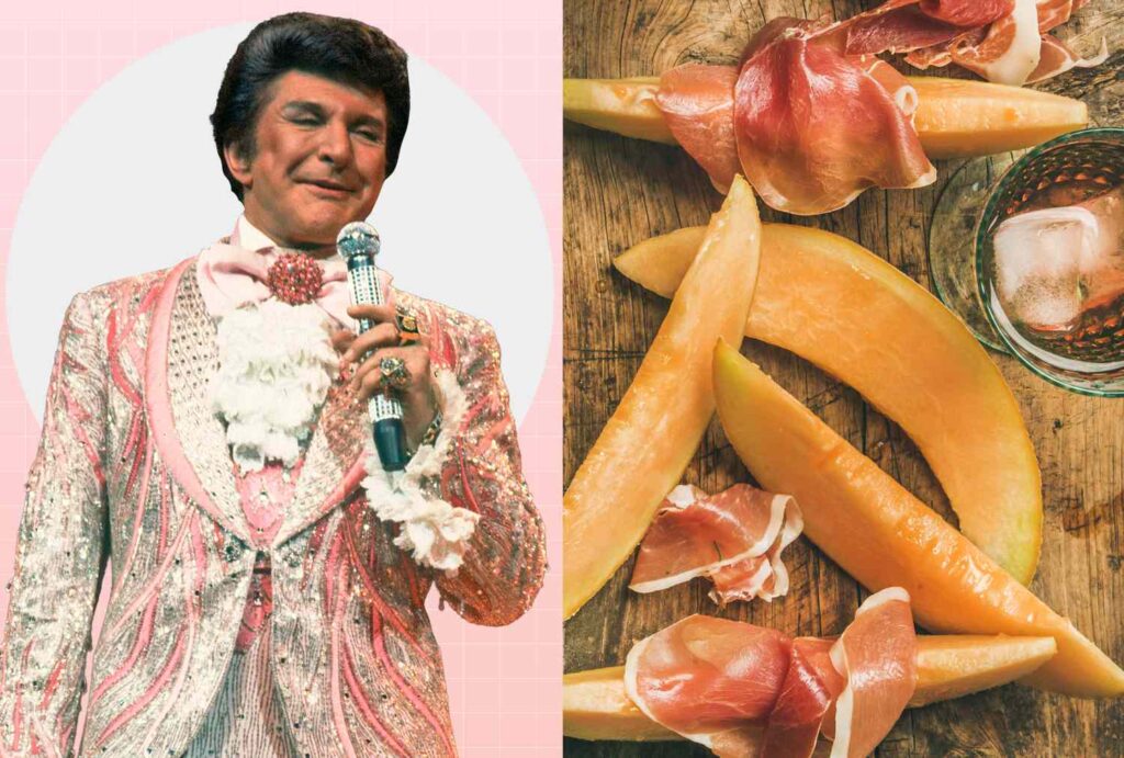 Melon à 2 ingrédients de Liberace et apéritif de la prosciutto Melon à 2 ingrédients de Liberace et apéritif de la prosciutto