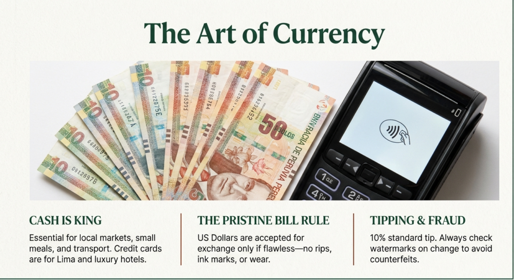 Argent, paiements et amp; Pourboires au Pérou : comment payer, quoi emporter et à quoi s'attendre