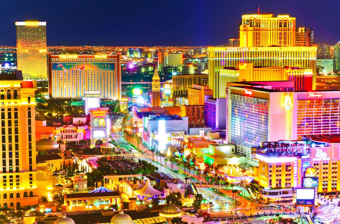 Vue du boulevard de Las Vegas la nuit 