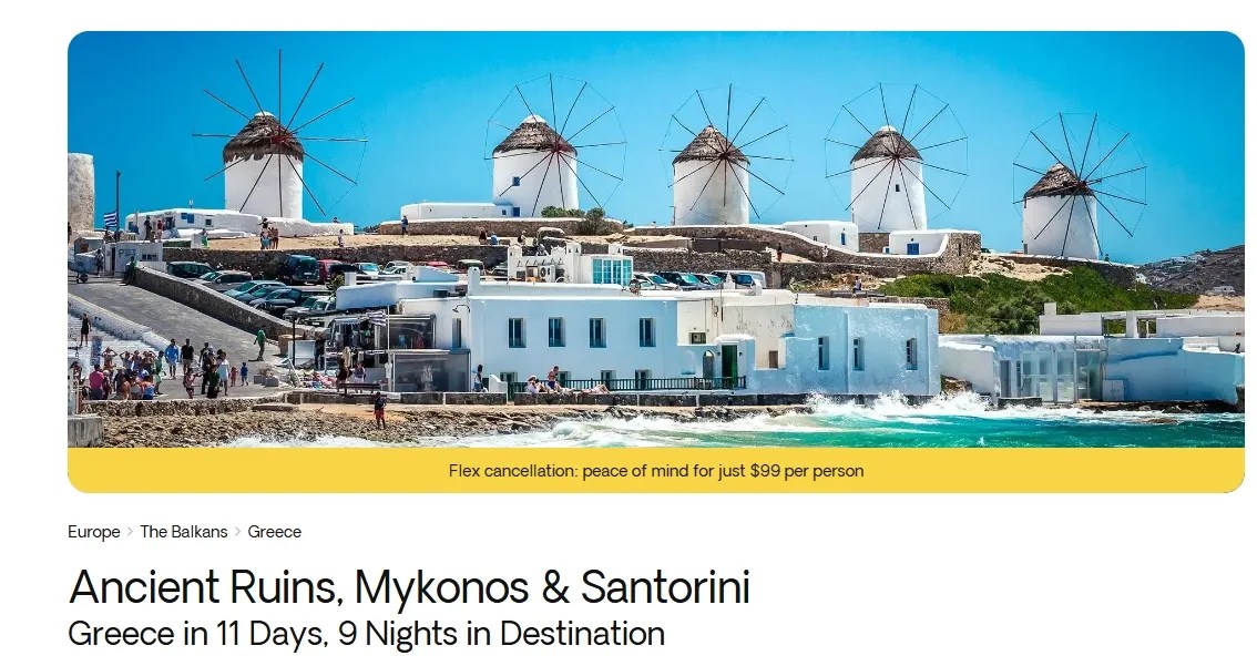 Ruines anciennes, Mykonos et Santorin