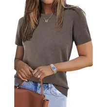 Product image of Lightweight Wool Blend Short-Sleeve Sweater Top