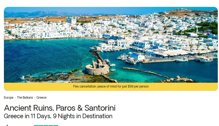 Ruines anciennes, Paros et Santorin