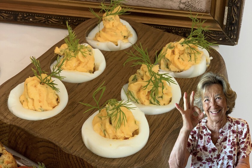 Pilar, grand-mère cuisinière : "Les œufs farcis les plus savoureux ne contiennent pas seulement du thon, du meilleur thon et 100 g de jambon serrano haché"