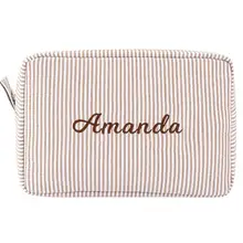 Product image of Customizable Seersucker Makeup Bag
